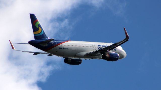 Airbus A320 (N636NK) - Shortly after departure is this 2015 Spirit Airlines Airbus A320-232 from the Summer of 2020.