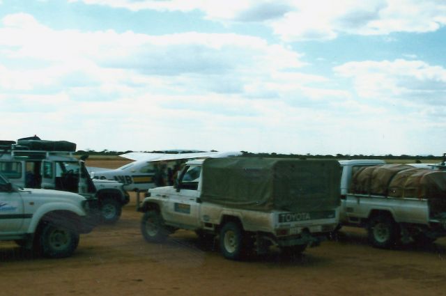 Cessna Centurion (ZS-AVB) - Meeting the 4 x 4 group at Otjiwarongo, Namibia.