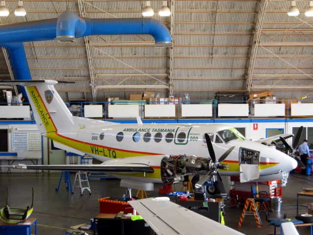 Beechcraft Super King Air 200 (VH-LTQ) - In for maintenance at Flying Doctor hangar at Broken Hill