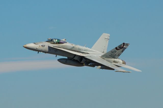 McDonnell Douglas FA-18 Hornet (16-4709) - F/A-18 from VMFA-323 departing out of Brown Field Muni.