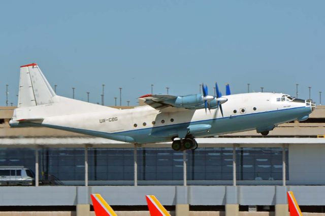 Antonov An-12 (UR-CBG) - Antonov An-12BP UR-CBG departed from Sky Harbor for St. Johns, Canada at 11:42 on September 12, 2018.