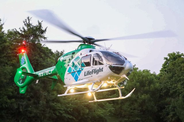 Eurocopter EC-635 (N978LF) - LifeFlight 1 landing at a park during training with a local fire department.
