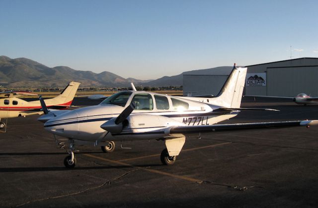 N777LL — - N777LL, a 1972 Baron 55, at Heber City, Utah, a beautiful mountain airport near Salt Lake City.  August, 2008.