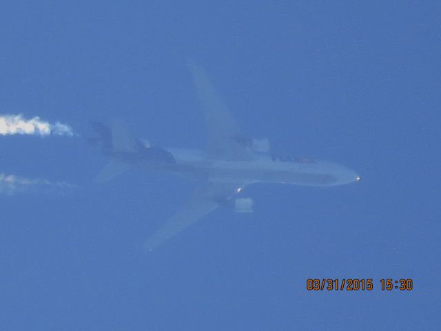 Boeing MD-11 (N619FE) - FedEx flight 781 from MEM to PDX over Southeastern Kansas at 34,000 feet.