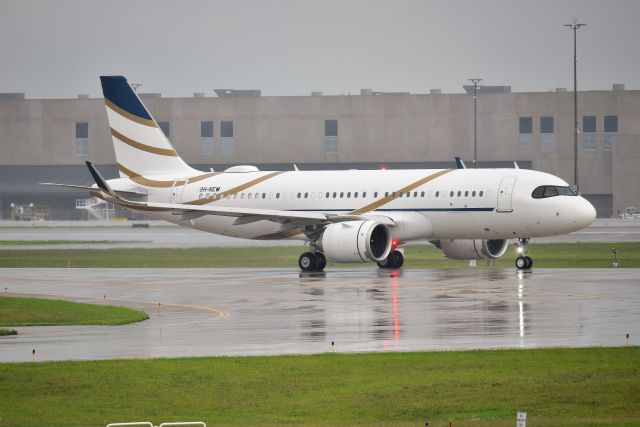 Airbus A320 (9H-NEW) - Saturday 08-01-20. In the rain. Shot from parking garage roof.