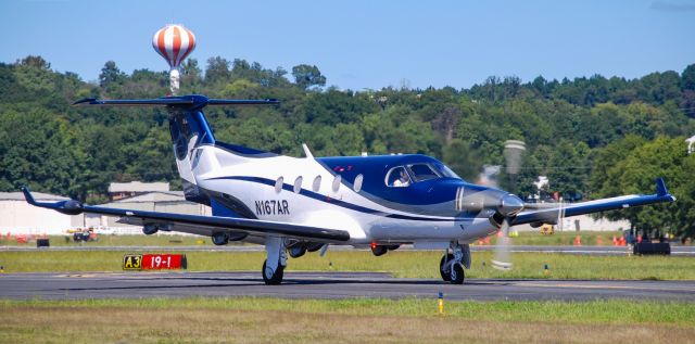 Pilatus PC-12 (N167AR) - A beautiful PC-12 about to take of on a clear September afternoon.  11/19/20.