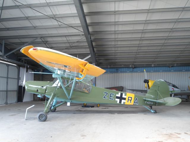 F-AZRA — - A Fieseler Storch 156 at JB Salis Aviation, La Ferté Alais Cerny, near Paris, France