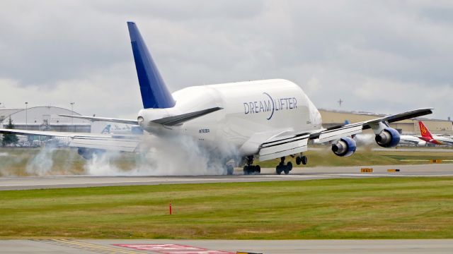 Boeing Dreamlifter (N780BA) - GTI4151 from NGO lands on Rwy 16R on 6.20.19. (B747-409(BLCF) / ln 778 / cn 24310).