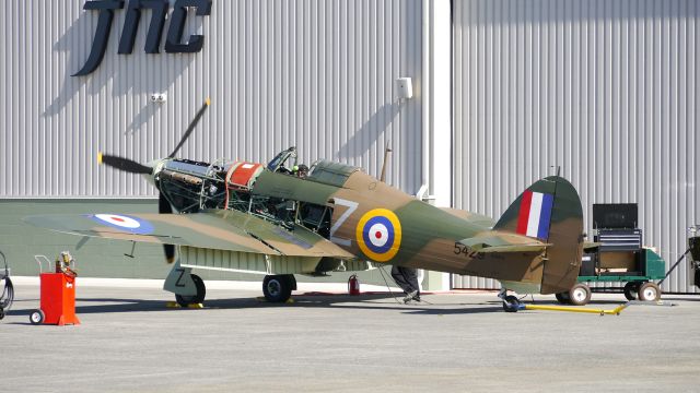 N54FH — - Flying Heritage Collections Hawker Hurricane MK XIIA (Ser#CCF/R32007) undergoing maintenance on 9/27/16.