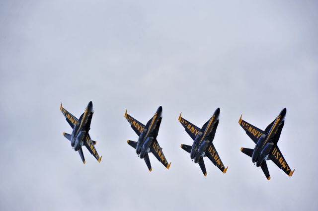 McDonnell Douglas FA-18 Hornet — - The United States Navy Blue Angels performing at KTCL, Tuscaloosa, AL.