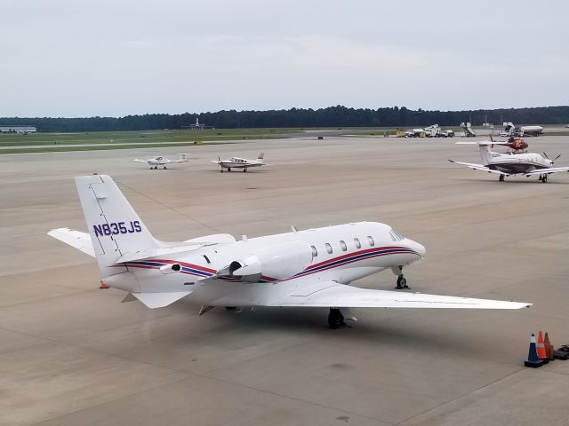 Cessna Citation Excel/XLS (N835JS) - RDU General Aviation Observation. Parked on GA Apron.