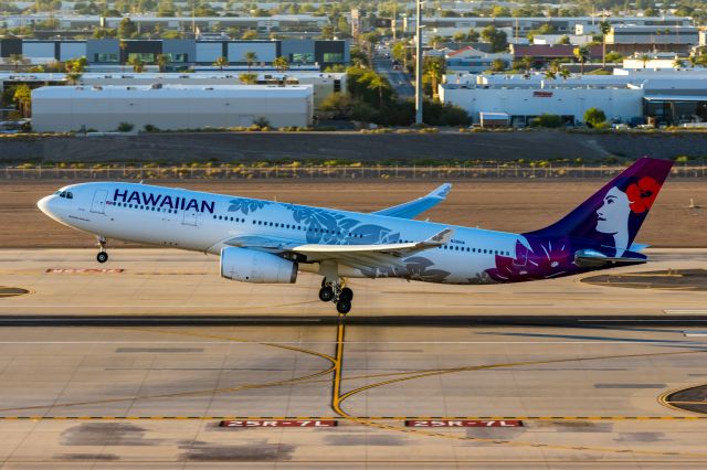 Airbus A330-200 (N391HA) - Hawaiian Airlines A330-200 taking off from PHX on 11/9/22. Taken with a Canon R7 and Tamron 70-200 G2 lens.