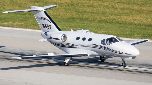 Cessna Citation Mustang (N4FF) - N4FF slowing down on Frederick's runway 23 after a flight from Austin 