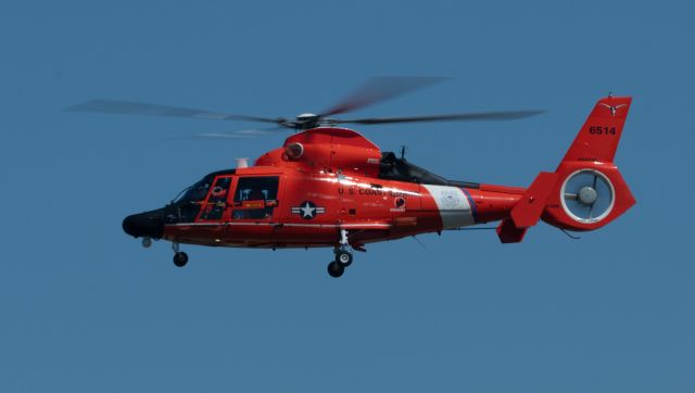 N6514 — - A Coast Guard HH-65 comes into Ellington Field on 3/18/2021