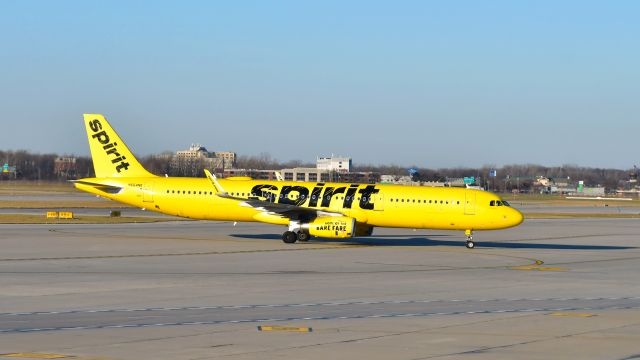 Airbus A321 (N664NK) - Spirit Airlines Airbus A321-231(WL) N664NK in Detroit 