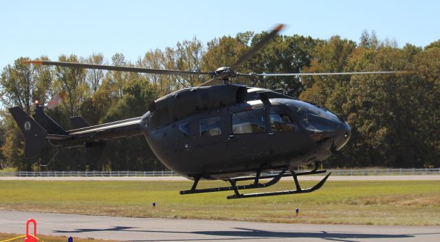 KAWASAKI EC-145 — - AU.S. Army Alabama National Guard Airbus Helicopters UH-72A Lakota departing St. Clair County Airport, Pell City, AL at the conclusion of Aviation Career Day 2022 - October 8, 2022.