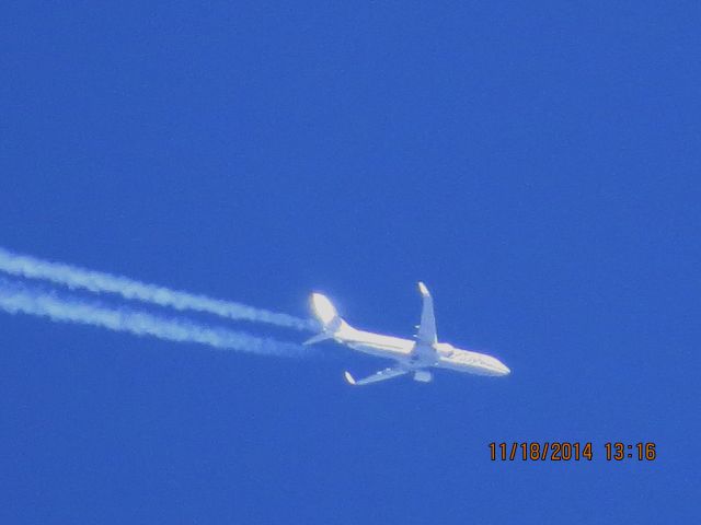 Boeing 737-900 (N409AS) - Alaska Airlines flight 16 from SEA to MCO over Southeastern Kansas at 35,000 feet.