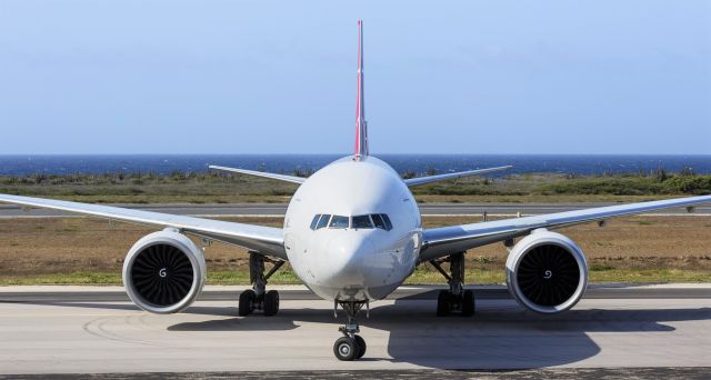 BOEING 777-200LR (TC-LJM) - Turkish airlines cargo taxing for parking at TNCC Hato Curacao.