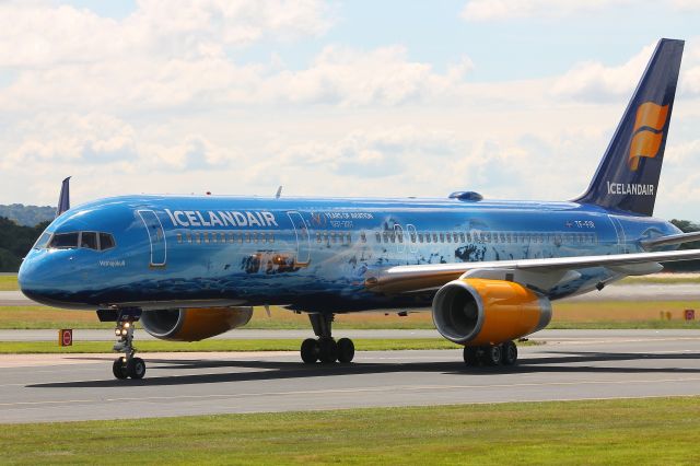 Boeing 757-200 (TF-FIR) - TF-FIR Icelandairs Celebrating 80 Years of Icelandic Aviation liveried (Vatnajokull) Boeing 757-200 just landed in Manchester at 11:49 on Sunday 23/07/17