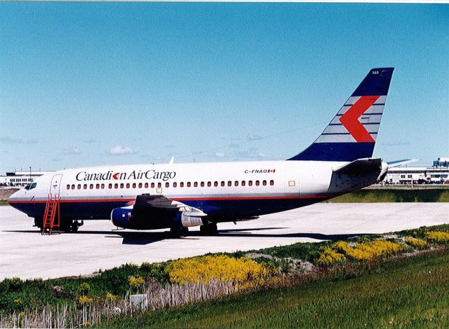 Boeing 737-200 (C-FNAQ) - this photo of this boeing 737-242c,was taken back in 1994,Lester B. Pearson Intl,Toronto,Canada(Malton) Unfortunately this photo scanned from original photo so it,s not as clear as original.