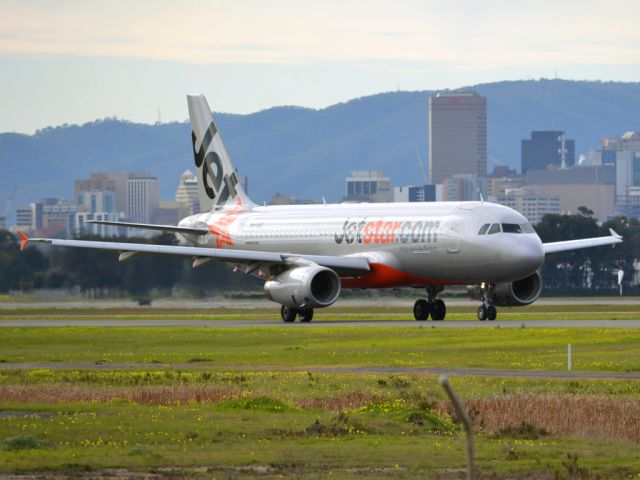 Airbus A320 (VH-VQF) - On taxi-way heading for take off on runway 05. Thursday 12th July 2012.