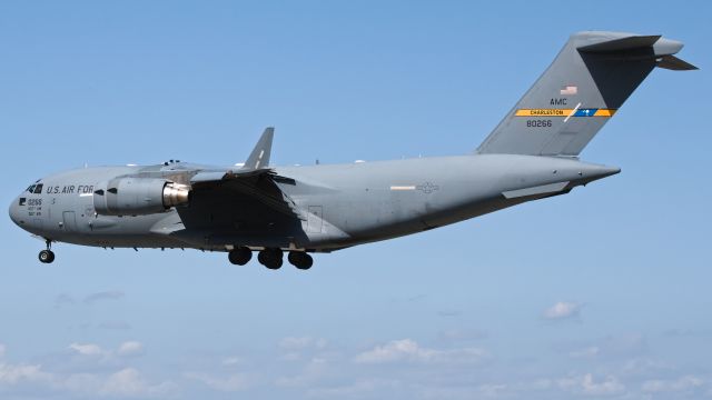 Boeing Globemaster III (88-0266) - A Boeing C-17 Globemaster based at Joint Base Charleston performing touch-and-goes at its birthplace, Long Beach Airport.