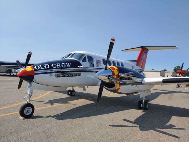 Beechcraft Super King Air 200 (N379PK) - Clarence Emil "Bud" Anderson's King Air at Warbird Roundup 2021, August 29th. He was a guest speaker. 