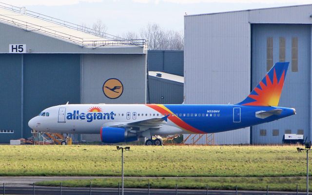 Airbus A320 (N258NV) - allegiant air a320-14 n258nv at shannon 22/2/18.