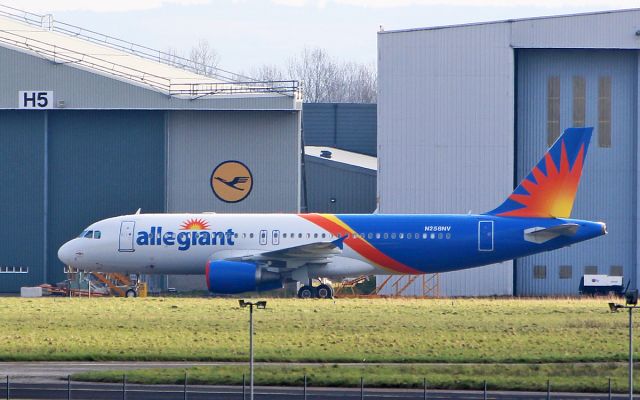 Airbus A320 (N258NV) - allegiant air a320-14 n258nv at shannon 22/2/18.