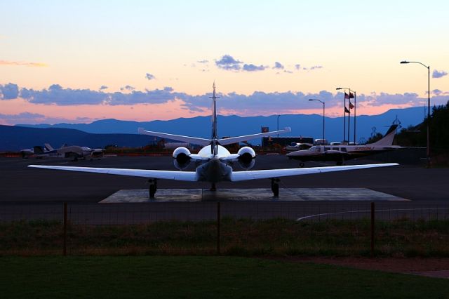 — — - At Sedona airport on the patio at Mesa Grill