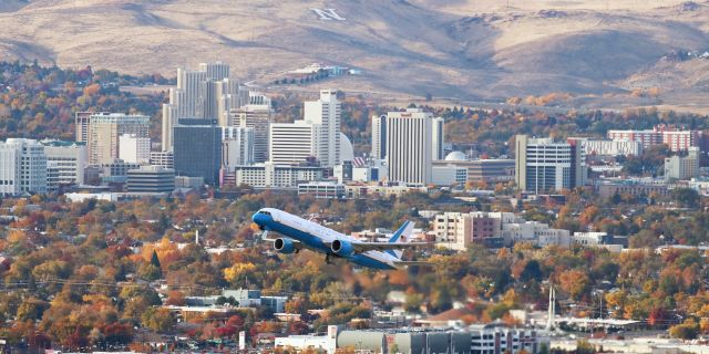 Boeing 757-200 (99-0004) - Snapped 23 hours ago, at 4:42 PM on Saturday, Oct 27, 2018; this photo shows Air Force Two (99-0004, a VC-32A) level with me as it climbs away from Reno-Tahoe Internationals runway 16R with Vice President Pence to begin a flight to KADW (Andrews Air Force Base / Joint Base Andrews).br /I wish to extend my most sincere Thanks to everyone who made it possible for me to get ultra-closeup pics of AF2s arrival.  Apparently, there werent very many people who knew AF2 was landing here; in fact, there were just five other pedestrians with me on the short city route used to drive from the airport to I-580 for the drive to Carson City.