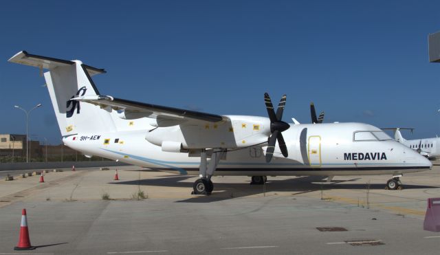 de Havilland Dash 8-300 (9H-AEW) - On Upper Safi Parks at LMML