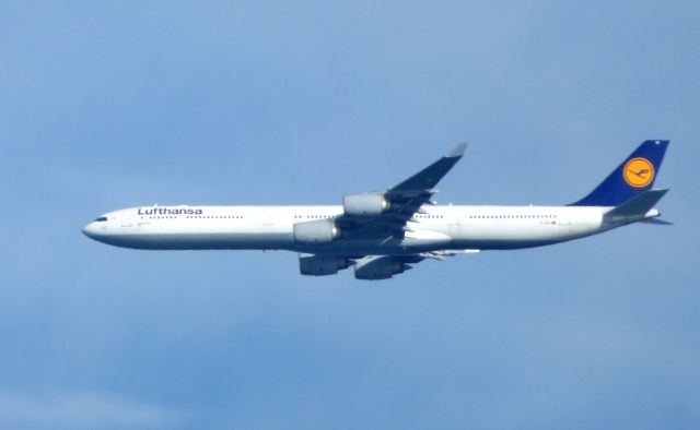 Airbus A340-600 (D-AIHK) - Shown here is a Lufthansa Airbus A340 a few minutes until it lands in the Autumn of 2017.