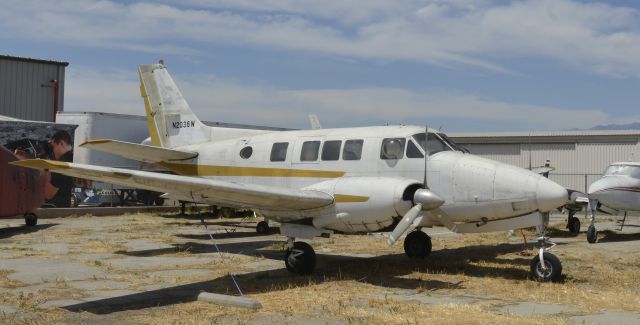 Beechcraft Queen Air (65) (N2038W) - Sitting at Chino