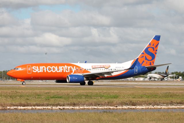 Boeing 737-800 (N836SY) - Sun Country Flight 158 taxis at Southwest Florida International Airport prior to flight to Dane County Regional Airport  (12/16/24)