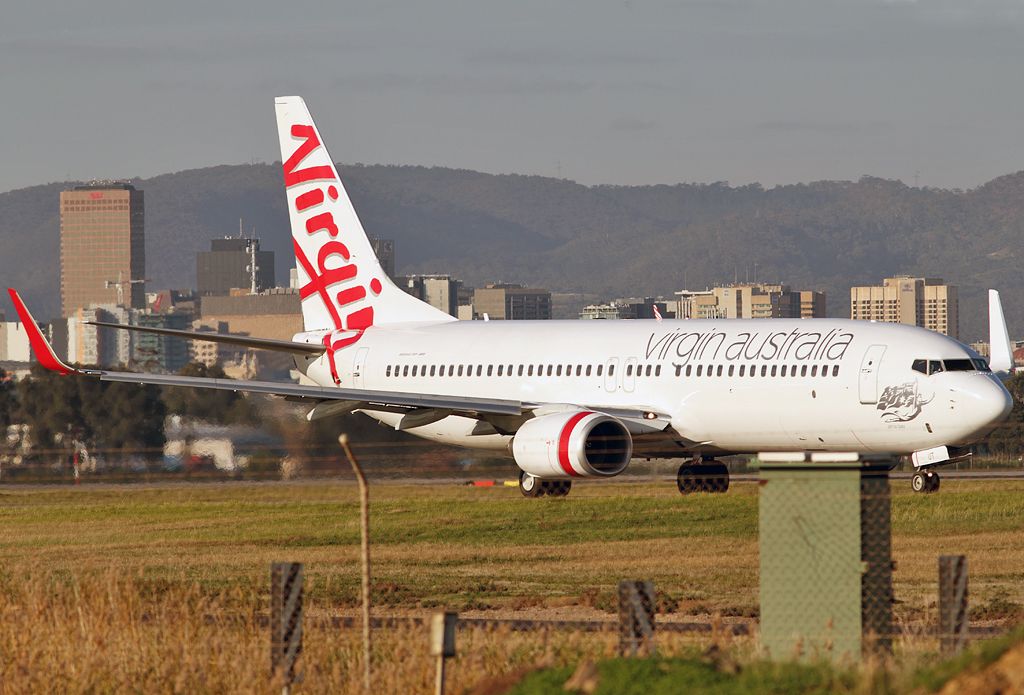 Boeing 737-800 (VH-VUT) - VIRGIN AUSTRALIA AIRLINES - BOEING 737-8FE - REG VH-VUT (CN 36608/3132) - ADELAIDE INTERNATIONAL SA. AUSTRALIA - YPAD (3/6/2015)CAMERA CANON 550D AND CANON 300MM LENSE