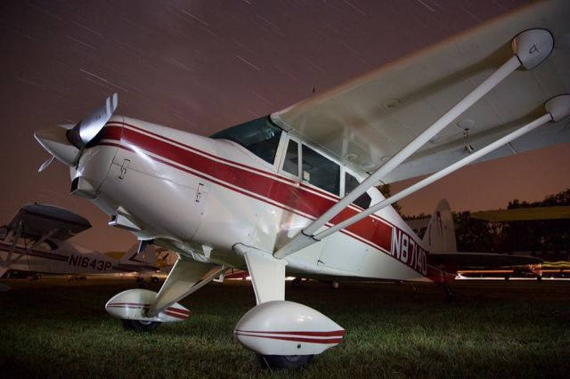 Piper PA-22 Tri-Pacer (N8714D) - Night shot done by Chester L. Wehe at Antique Airfield Iowa Summer 2013