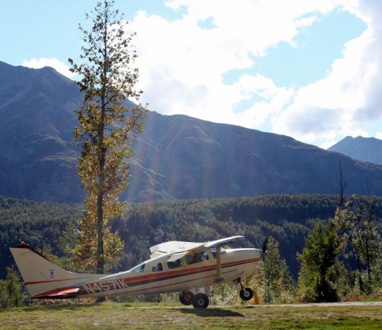 Cessna 206 Stationair (N4571K) - Kingdom Air Corps in Sutton,Alaska  taking off in a Cessna 206 to fly over the Matanuska glacier