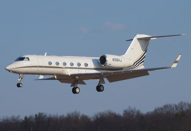 Gulfstream Aerospace Gulfstream IV (N58AJ) - RJC188 from Republic landing on a beautiful early spring afternoon. ( New pinstripes since last time seen personally ) 3/21/23