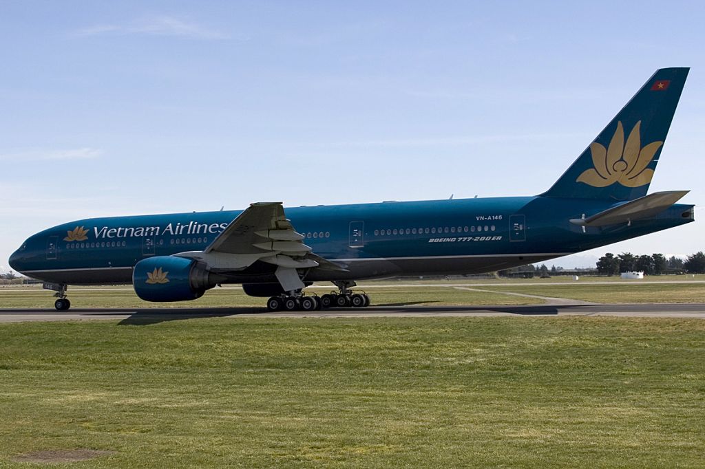 Boeing 777-200 (VN-A146) - 1. Photographed it in Australia (YSSY)br /2.  Photographed it in Vietnam (VVTS)br /3. Flew on it from VVNB - VVTS)br /4. Photographed it in New Zealand (NZCH)