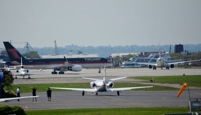 — — - Trump and Pence Jets taxiing for takeoff. 