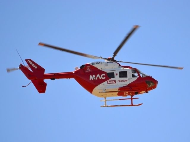 VH-VSA — - Motor Accident Commission emergency chopper heading off on another mercy flight. Wednesday 4th January 2012.