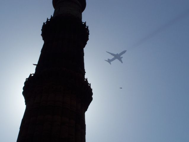 — — - Qutab minar Delhi India.  I couldnt read tail numbers etc.