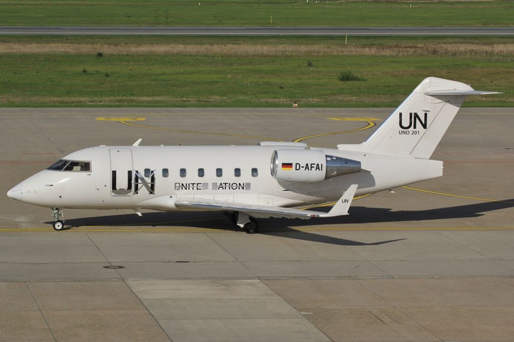 Canadair Challenger (D-AFAI) - 19/Oct./2022 Arrive from ISB, Unfortunately with neutralized UN logo an title.