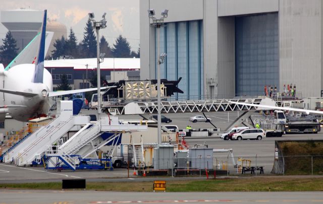 Boeing Dreamlifter (N249BA) - 787 horizontal stabilizers unloaded from LCF N249BA at Paine Field February 20, 2013.