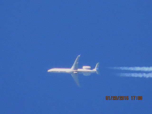 Embraer EMB-145XR (N13133) - Express Jet flight 5967 from Nashville TN to Denver CO over Southeastern Kansas at 36,000 feet.