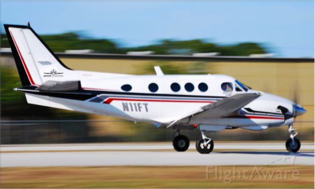 Beechcraft King Air 90 (N11FT) - Landing on our runway in Melbourne Florida. 