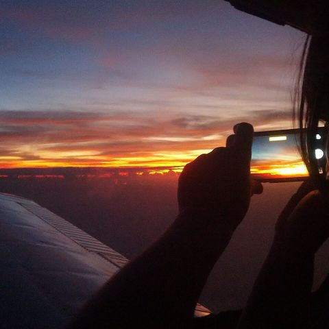 Piper Cherokee (N566CL) - Caribbean sunset......