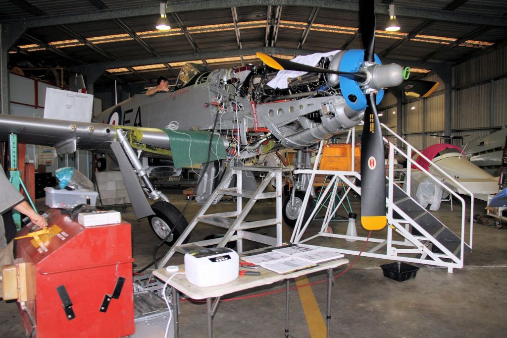 North American P-51 Mustang (VH-MFT) - Wheel retraction tests following major overhaul