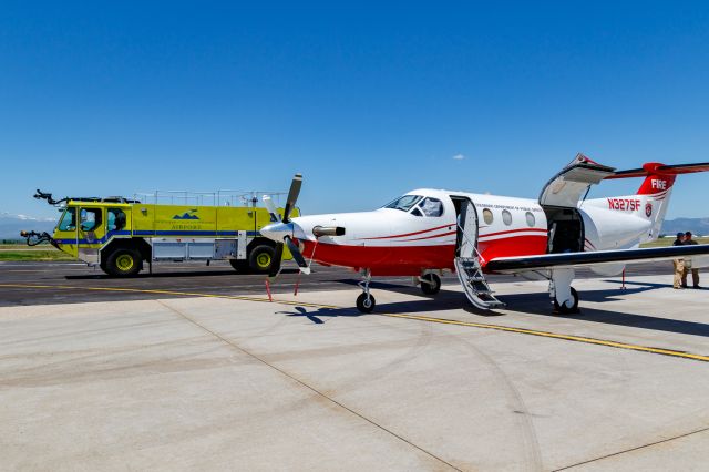 Pilatus PC-12 (N327SF) - Wildfire Air Tanker Demonstration and Display at KFNL.